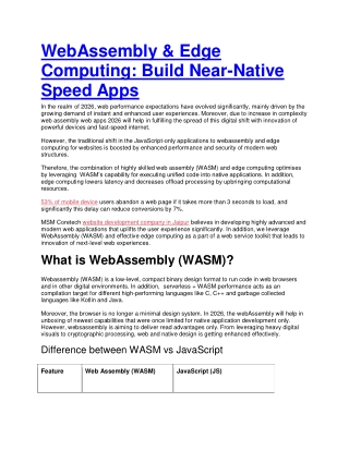 WebAssembly & Edge Computing: Build Near-Native Speed Apps