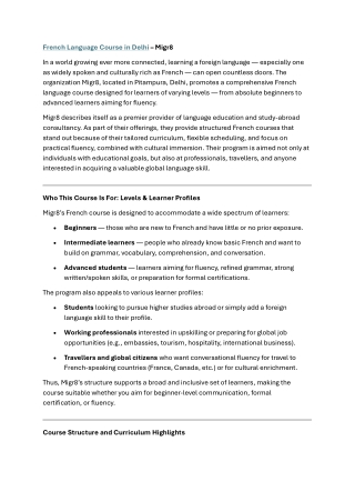 French Language Course in Delhi