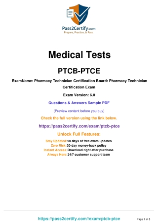 PTCB–PTCE Certification Exam Guide: Complete Preparation for Aspiring Pharmacy