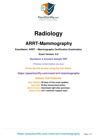 ARRT Mammography Exam Guide: Complete Review for Certification
