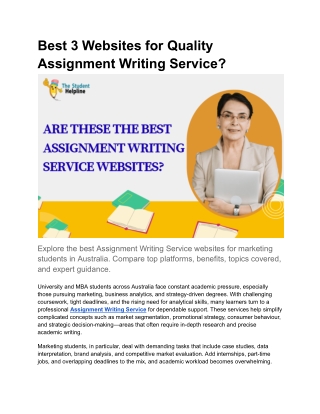 Best 3 Websites for Quality Assignment Writing Service