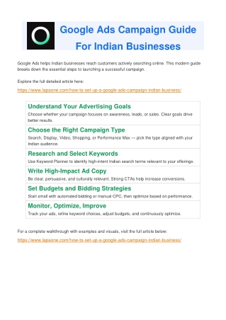 How to Set Up a Google Ads Campaign for Your Indian Business
