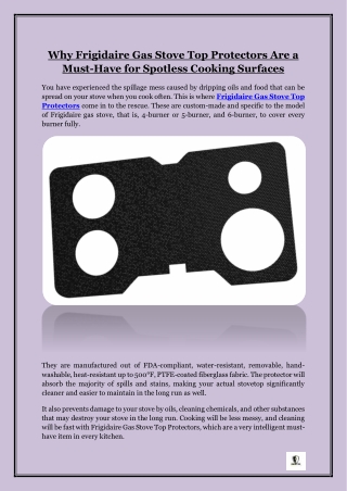 Why Frigidaire Gas Stove Top Protectors Are a Must-Have for Spotless Cooking Surfaces