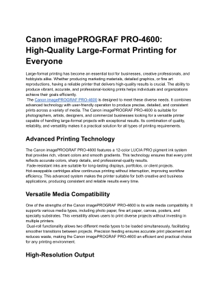 Canon imagePROGRAF PRO-4600