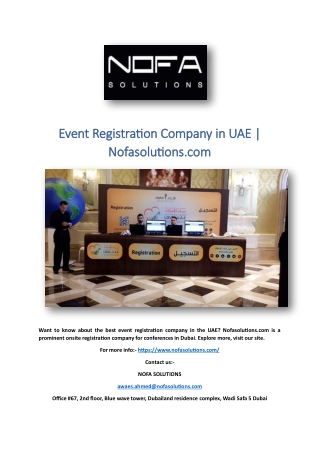 Event Registration Company in UAE | Nofasolutions.com