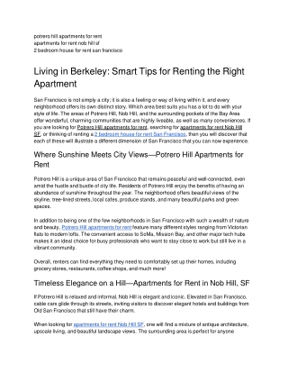 Living in Berkeley: Smart Tips for Renting the R