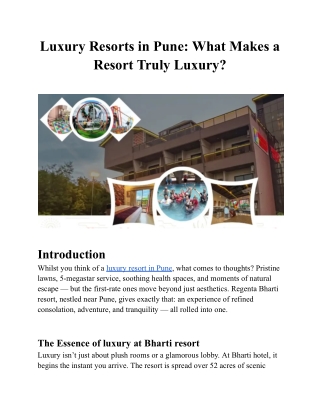 Luxury Resorts in Pune_ What Makes a Resort Truly Luxury -