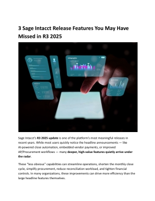 3 Sage Intacct Release Features You May Have Missed in R3 2025