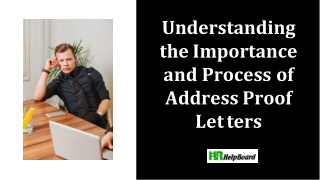 Address Proof Letter Format