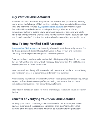 Buy Verified Skrill Accounts