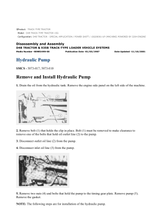 Caterpillar Cat D4B TRACK-TYPE TRACTOR (Prefix 1SG) Service Repair Manual Instant Download
