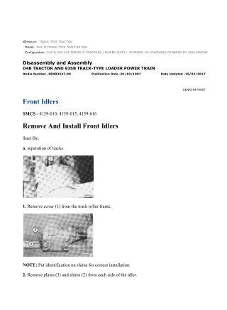 Caterpillar Cat D4C II TRACK-TYPE TRACTOR (Prefix 7KG) Service Repair Manual Instant Download