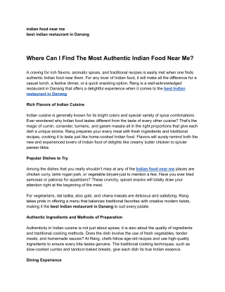 Where Can I Find The Most Authentic Indian Food Near Me_