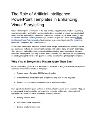 The Role of Artificial Intelligence PowerPoint Templates in Enhancing Visual Storytelling