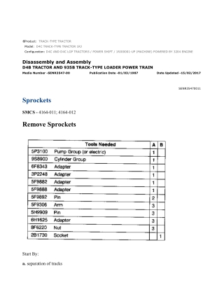 Caterpillar Cat D4C TRACK-TYPE TRACTOR (Prefix 1RJ) Service Repair Manual Instant Download