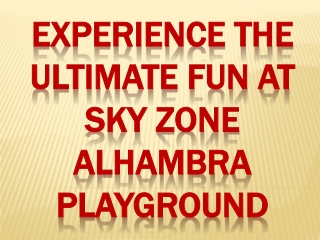 Experience the Ultimate Fun at Sky Zone Alhambra Playground
