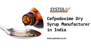 Cefpodoxime Dry Syrup Manufacturer in India