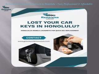Reliable Car Locksmith Services in Honolulu