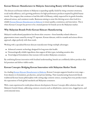Korean Skincare Manufacturer in Malaysia