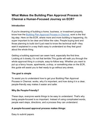 What Makes the Building Plan Approval Process in Chennai a Human-Focused Journey on ECR