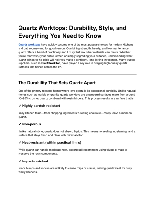 Quartz Worktops_ Durability, Style, and Everything You Need to Know
