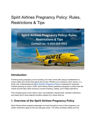 Spirit Airlines Pregnancy Policy Rules, Restrictions & Tips