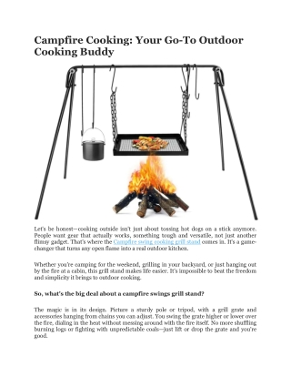 Campfire Swing Cooking Grill Stand by Honyta for Outdoors