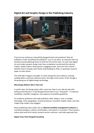 Digital Art and Graphic Design in the Publishing Industry