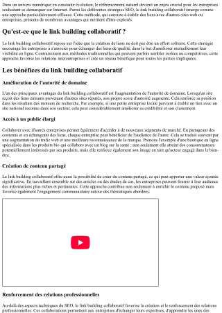 Les avantages du link building collaboratif dans une stratégie SEO efficace