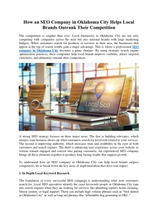 SEO Company in Oklahoma City