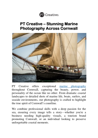 PT Creative – Stunning Marine Photography Across Cornwall