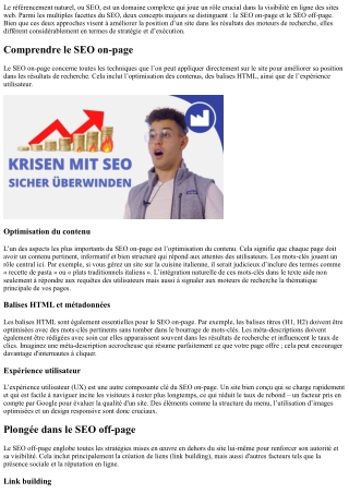 Quelle est la différence entre SEO on-page et off-page selon les agences ?