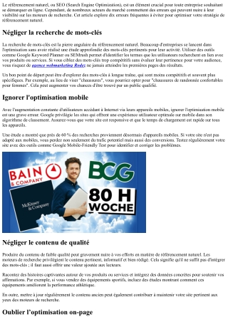 Référencement naturel : 10 erreurs à éviter absolument
