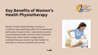 Key Benefits of Women’s Health Physiotherapy