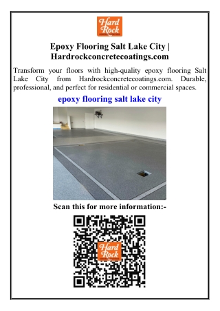 Epoxy Flooring Salt Lake City  Hardrockconcretecoatings.com