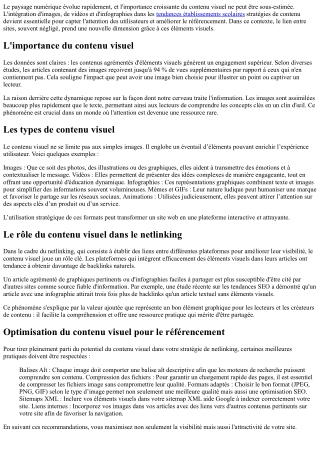 La montée en puissance du contenu visuel dans le lien entre sites.