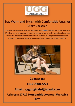 Stay Warm and Stylish with Comfortable Uggs for Every Occasion (1)