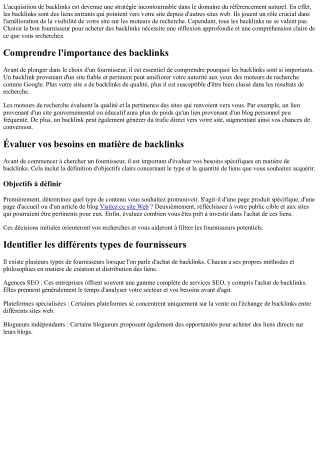 Comment choisir le bon fournisseur pour acheter des backlinks ?