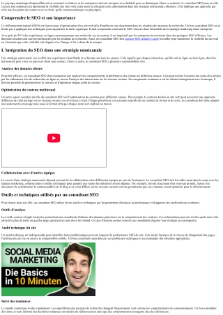 Le rôle d’un consultant SEO dans une stratégie omnicanale