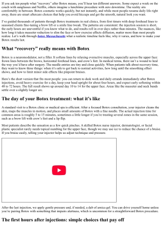 Botox Recovery Time: When You’ll See Results and Return to Routine