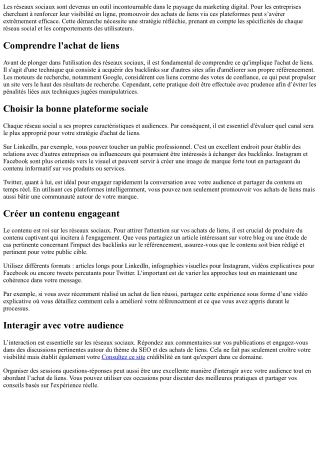Comment utiliser les réseaux sociaux pour promouvoir vos achats de liens.