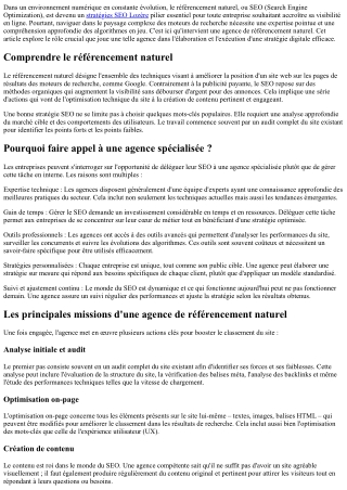 Le rôle d'une agence de référencement naturel dans votre stratégie digitale