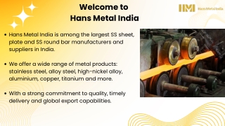 Stainless Steel Round Bar, Sheet and Plate Manufacturer in India