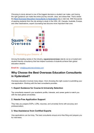 Best Overseas Education Consultants in Hyderabad