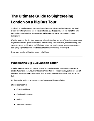 Is Big Bus London Tour Worth It? | City Tours UK Guide