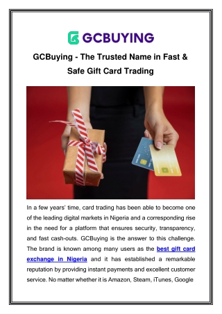 GCBuying - The Trusted Name in Fast & Safe Gift Card Trading