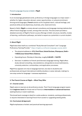 French Language Course in Delhi