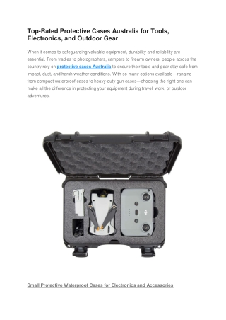 Top-Rated Protective Cases Australia for Tools - Electronics and Outdoor Gear