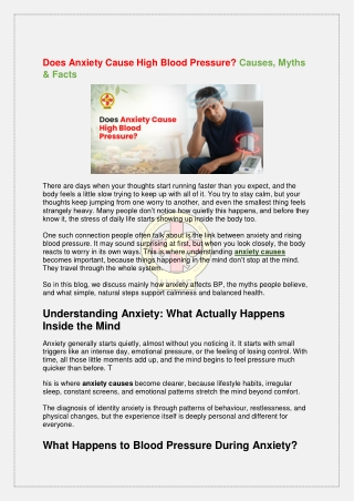 Does Anxiety Cause High Blood Pressure  Causes, Myths & Facts