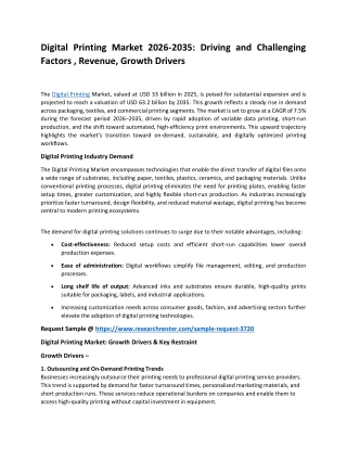 Digital Printing Market: Navigating the Shifts and Swings towards 2035|